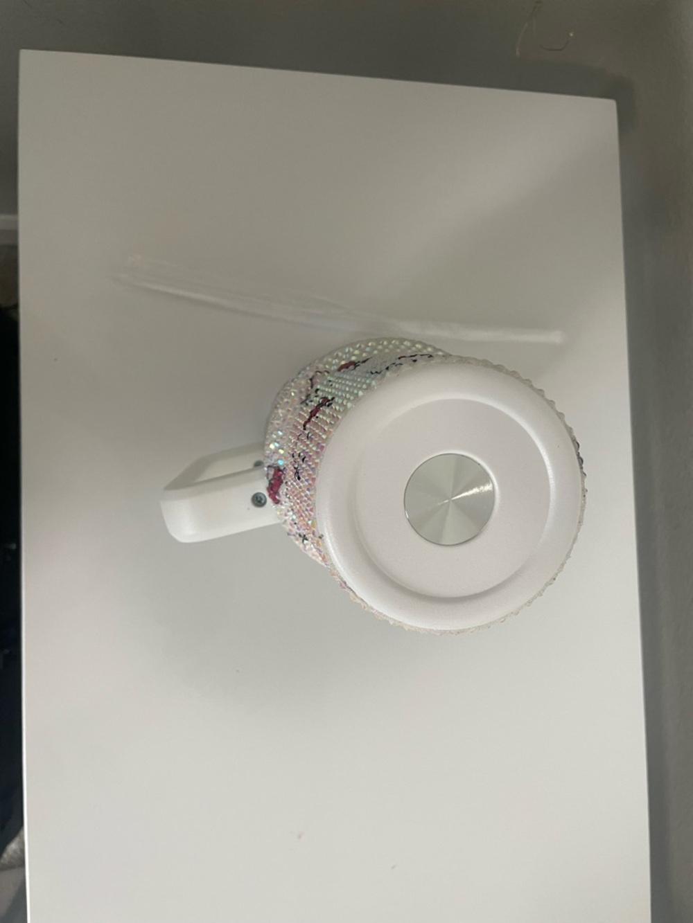 White Hello Kitty HK Rhinestone Travel Tumbler with Handle and Straw - Picture 3 of 3